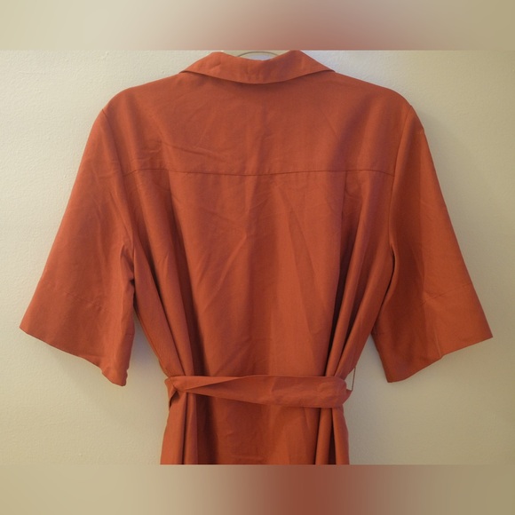 Mango Terracotta Button-Down Midi Dress - Picture 7 of 7